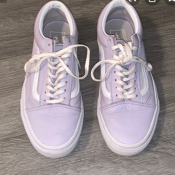 purple leather vans